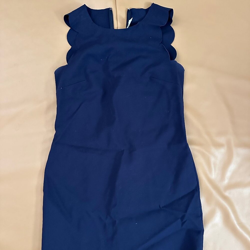 J Crew Scalloped Mini Dress Navy Size 2